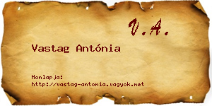Vastag Antónia névjegykártya
